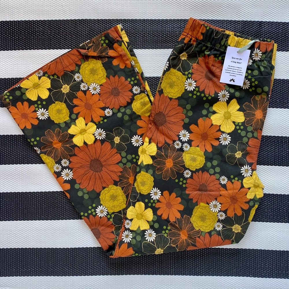 Lauren Chivers UK RARE Retro Floral Flare Pants
